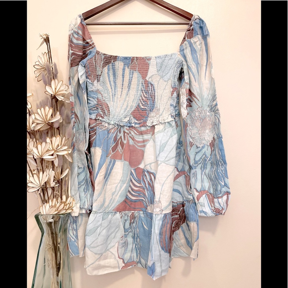 Wilfred Mini Dress in Blue and Pink Floral Print - Picture 7 of 11